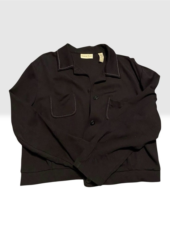 Amanda Smith Jackets & Blazers - Amanda Smith Jacket Mini Black Short Large Stylish Party White Stitching Thread